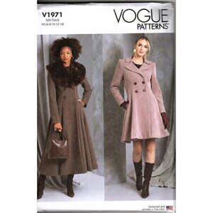 Vogue V1971 Misses 6 to 14 Easy Double-Breasted Coat Uncut Sewing Pattern